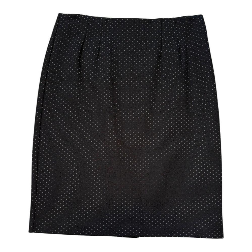 Magaschoni Polka Dot Pencil Skirt Womens XL Black White Career Business NWT